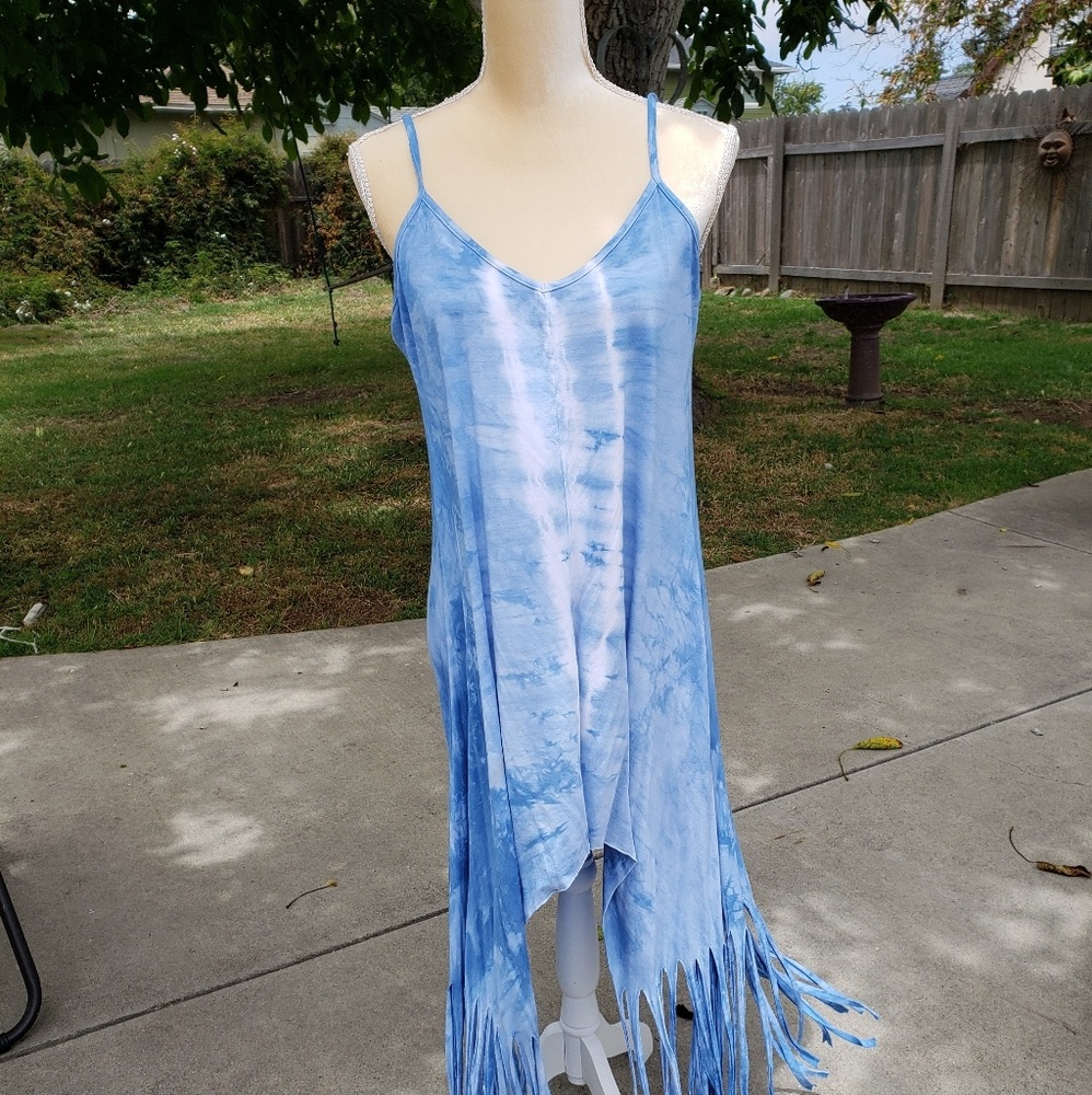 Boho Tie Dye Fringed Dress
